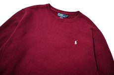 画像2: 90-00s Used Polo Ralph Lauren Sweat Shirt Burgundy (2)