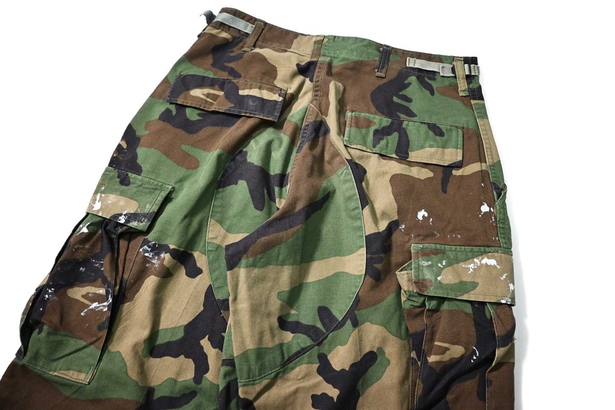 画像4: 94' Used Us Military Painted Combat Trouser Woodland Camo (4)