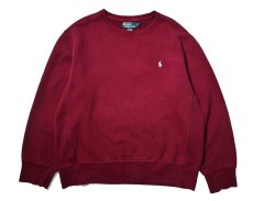 画像1: 90-00s Used Polo Ralph Lauren Sweat Shirt Burgundy (1)