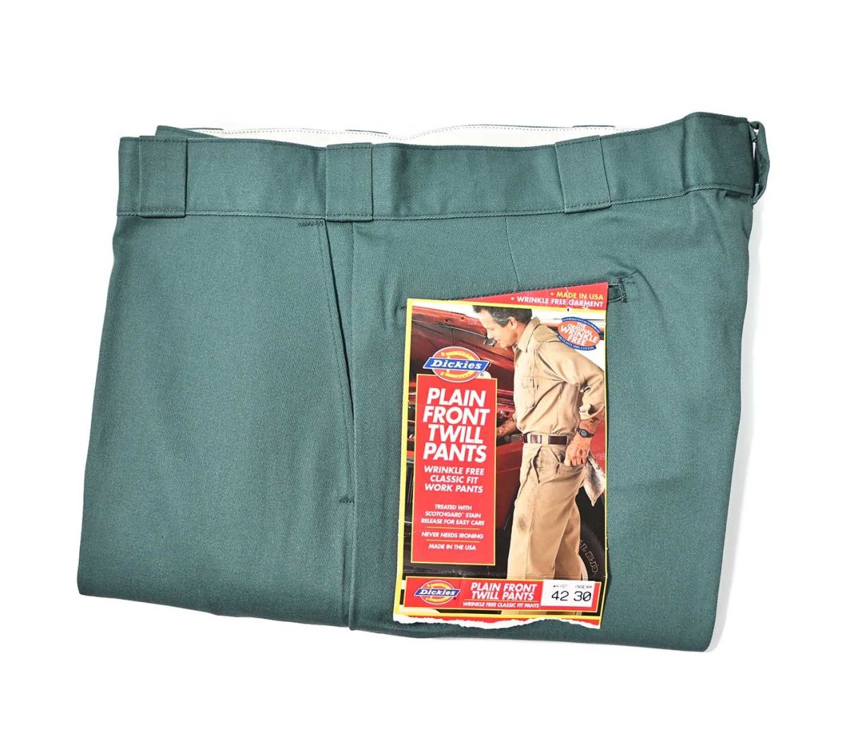 画像1: 90s Deadstock Dickies 874 Work Pants Lincoln Green made in USA (1)