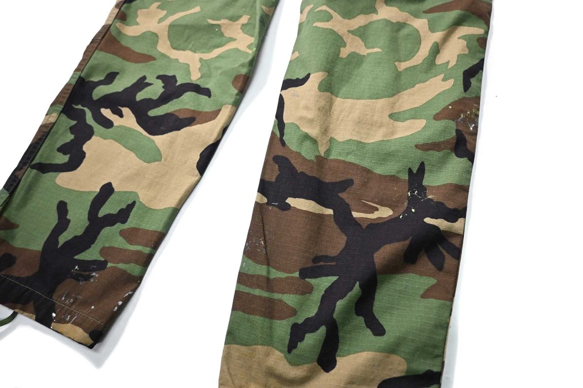 画像4: 98' Used Us Military Painted Ripstop Combat Trouser Woodland Camo (4)
