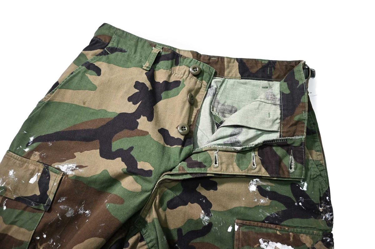 画像5: 94' Used Us Military Painted Combat Trouser Woodland Camo (5)