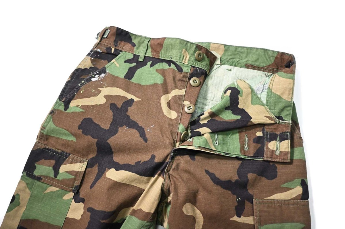 画像6: 98' Used Us Military Painted Ripstop Combat Trouser Woodland Camo (6)