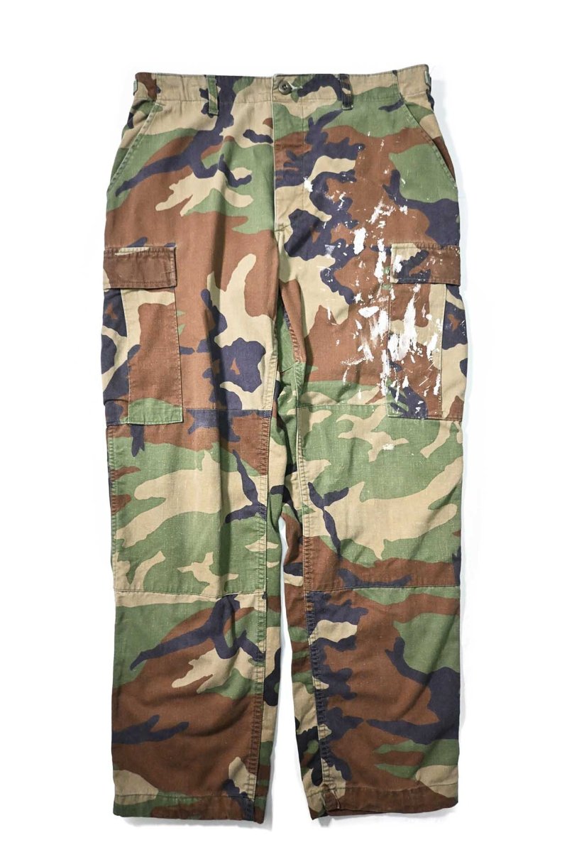 画像1: 94' Used Us Military Painted Combat Trouser Woodland Camo (1)