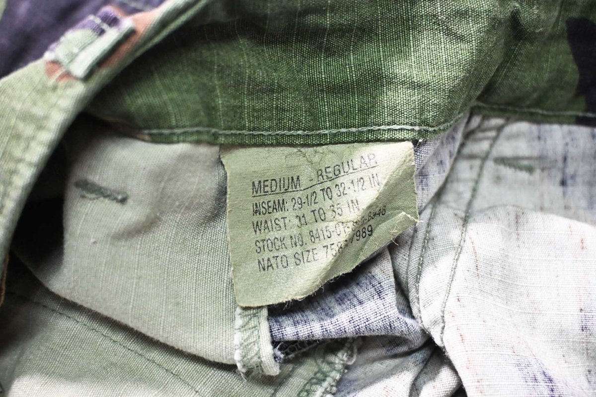 画像7: 95' Used Us Military Painted Ripstop Combat Trouser Woodland Camo (7)