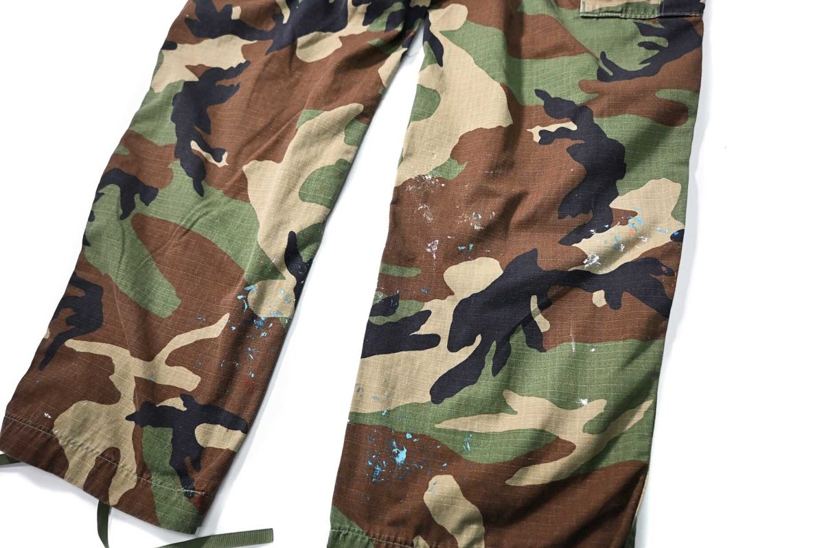 画像5: 95' Used Us Military Painted Ripstop Combat Trouser Woodland Camo (5)