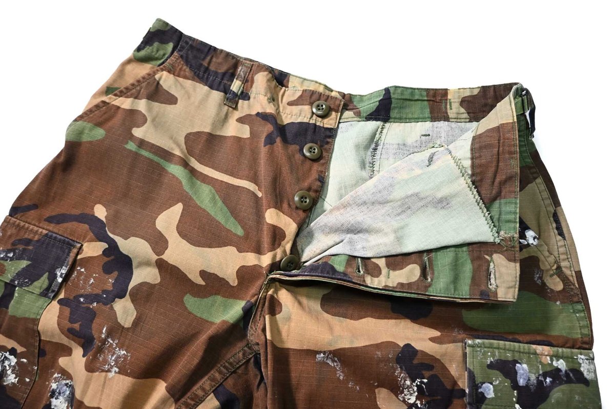 画像5: 00' Used Us Military Painted Ripstop Combat Trouser Woodland Camo (5)