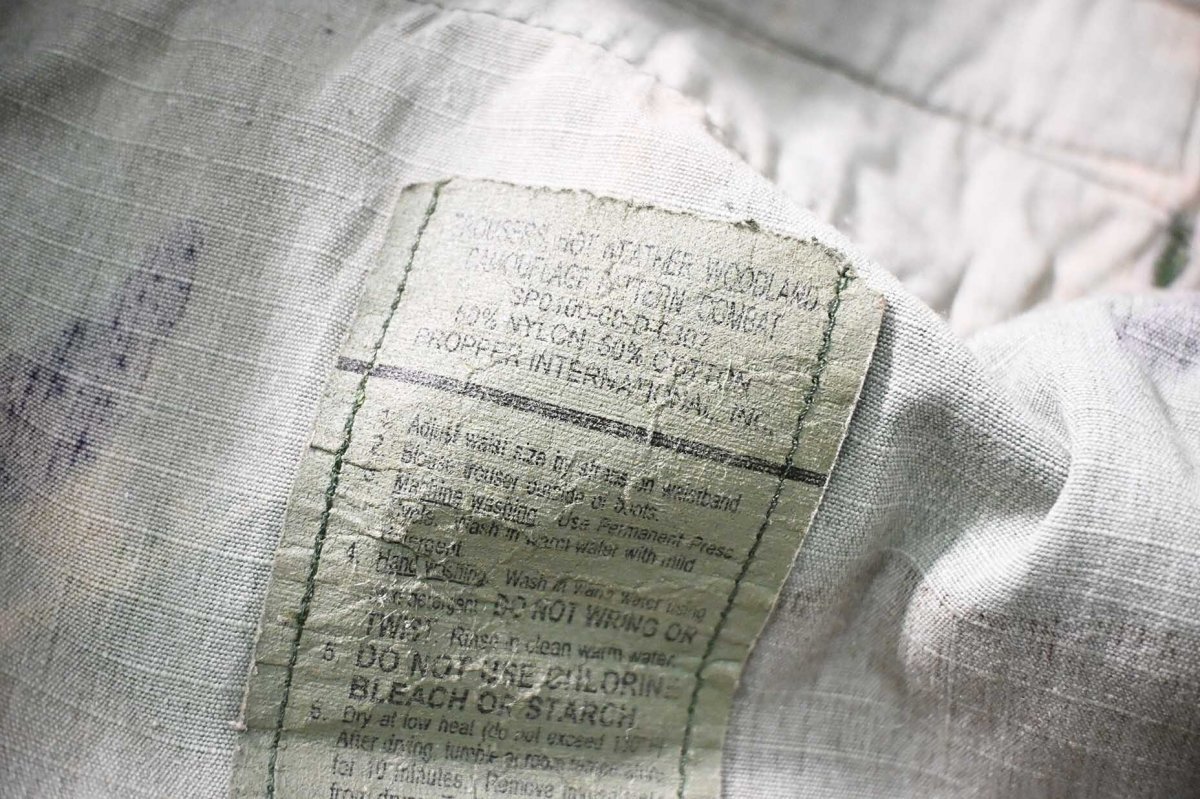 画像7: 00' Used Us Military Painted Ripstop Combat Trouser Woodland Camo (7)
