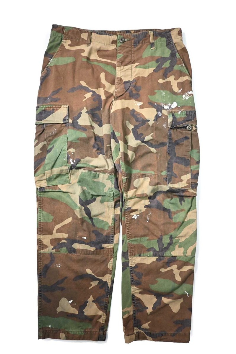 画像1: 89' Used Us Military Painted Combat Trouser Woodland Camo (1)