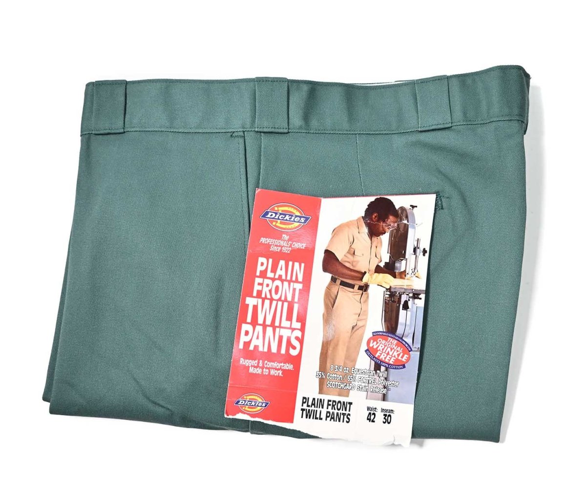 画像1: 80s Deadstock Dickies 874 Work Pants Lincoln Green made in USA (1)