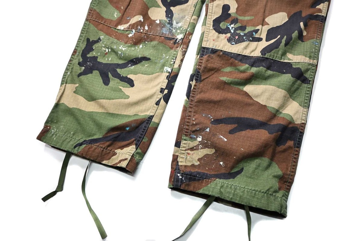 画像3: 95' Used Us Military Painted Ripstop Combat Trouser Woodland Camo (3)