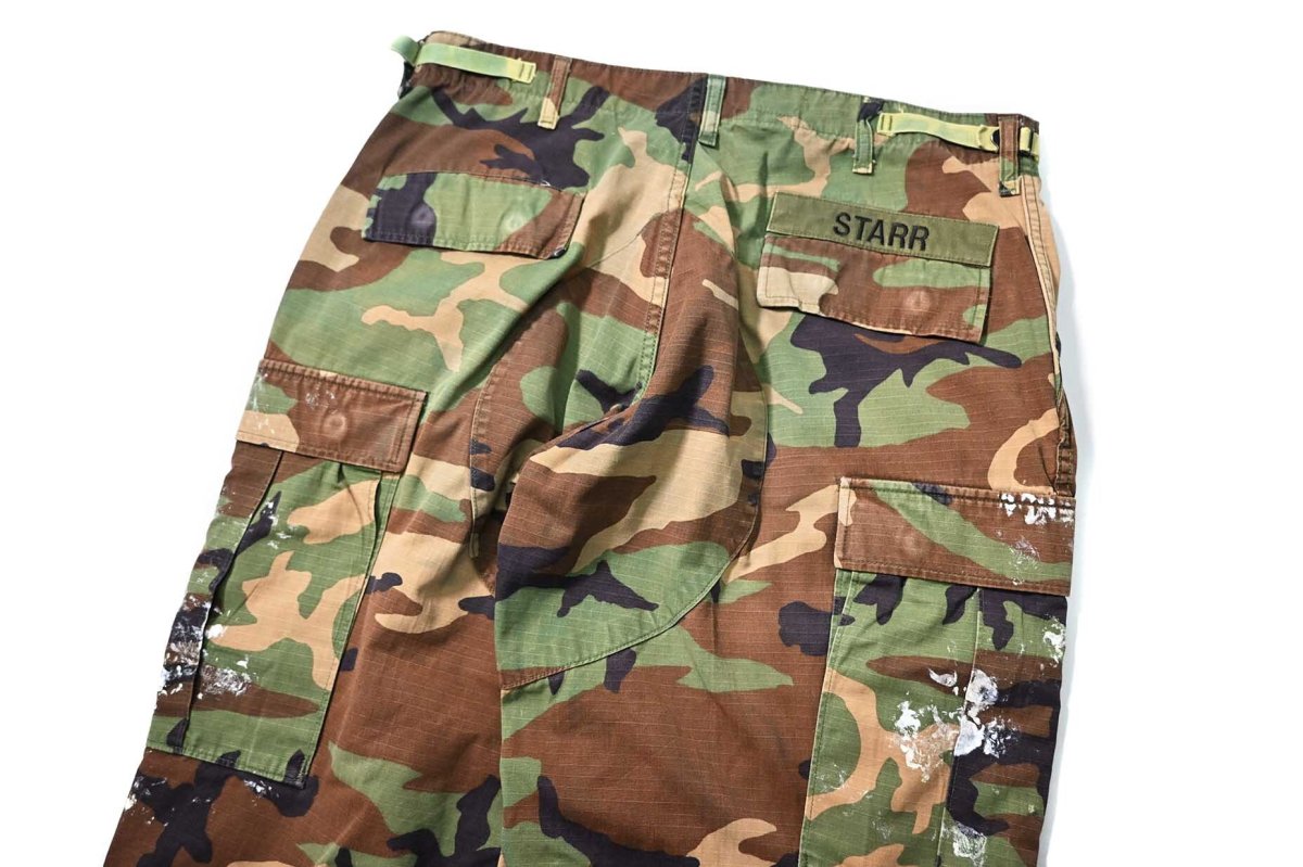 画像4: 00' Used Us Military Painted Ripstop Combat Trouser Woodland Camo (4)