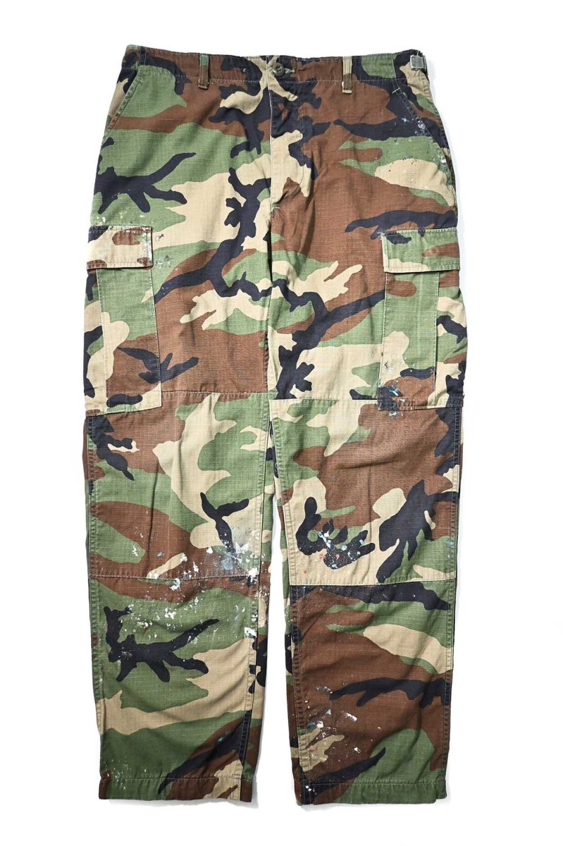 画像1: 95' Used Us Military Painted Ripstop Combat Trouser Woodland Camo (1)