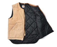 画像5: 00s Used Carhartt Quilt Lined Duck Vest Brown (5)