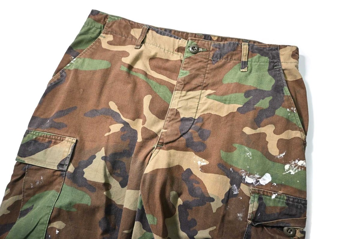 画像2: 89' Used Us Military Painted Combat Trouser Woodland Camo (2)