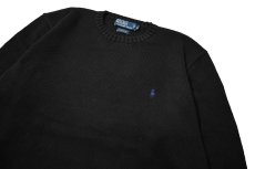 画像2: 90-00s Used Polo Ralph Lauren Cotton Knit Sweater Black (2)