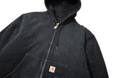 画像3: 00-10s Used Carhartt Duck Quilted Flannel Lined Active Jacket Black made in USA (3)