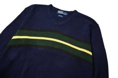 画像2: 90-00s Used Polo Ralph Lauren V-Neck Cotton Knit Sweater (2)