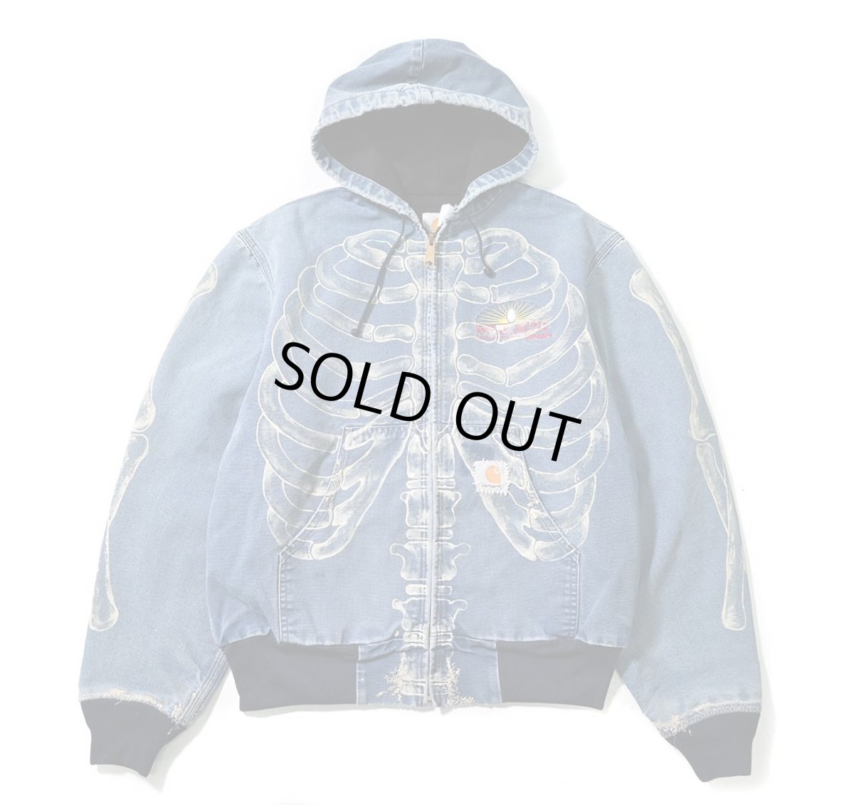 画像1: 90-00s Used Carhartt Duck Bone Print Thermal Lined Active Jacket made in USA (1)