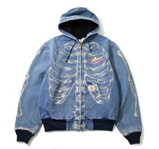 画像1: 90-00s Used Carhartt Duck Born Print Thermal Lined Active Jacket made in USA (1)