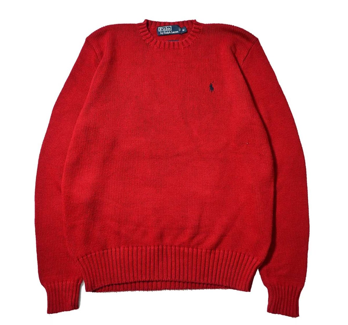 画像1: 90-00s Used Polo Ralph Lauren Cotton Knit Sweater Red (1)