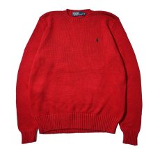 画像1: 90-00s Used Polo Ralph Lauren Cotton Knit Sweater Red (1)