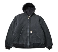 画像1: 00-10s Used Carhartt Duck Quilted Flannel Lined Active Jacket Black made in USA (1)