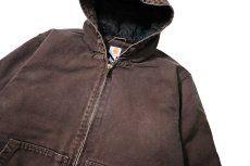 画像3: Used Carhartt Duck Insulated Active Jacket Dark Brown (3)