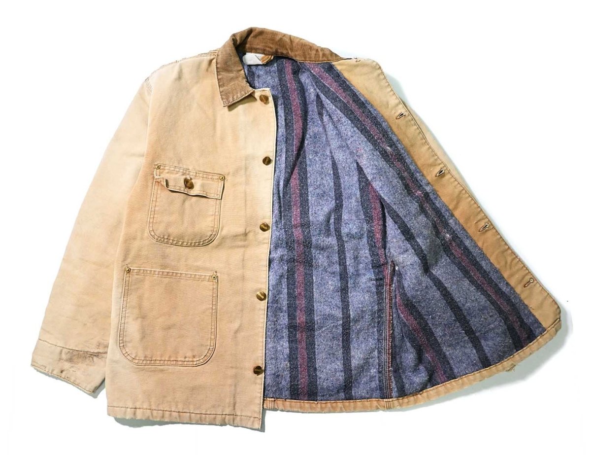 画像5: 80s Used Carhartt Blanket Lined Duck Michigan Chore Coat 6BLC made in USA (5)