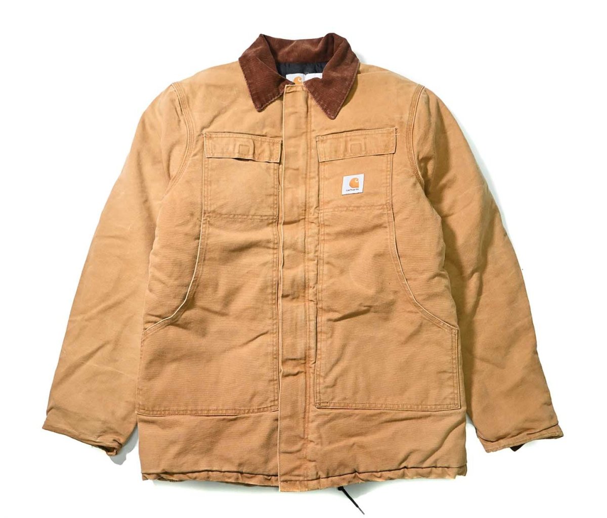 画像1: 90-00s Used Carhartt Duck Quilt Lined Traditional Coat Brown (1)