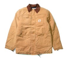 画像1: 90-00s Used Carhartt Duck Quilt Lined Traditional Coat Brown (1)