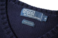 画像4: 90-00s Used Polo Ralph Lauren V-Neck Cotton Knit Sweater (4)
