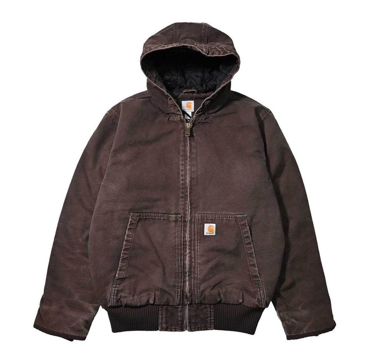 画像1: Used Carhartt Duck Insulated Active Jacket Dark Brown (1)