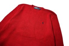 画像2: 90-00s Used Polo Ralph Lauren Cotton Knit Sweater Red (2)