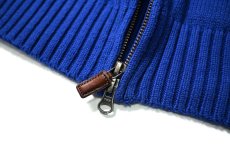 画像4: 90-00s Used Polo Ralph Lauren Full Zip Cotton Knit Sweater Blue (4)