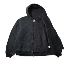 画像5: 00-10s Used Carhartt Duck Quilted Flannel Lined Active Jacket Black made in USA (5)