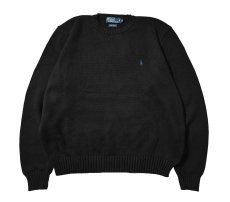 画像1: 90-00s Used Polo Ralph Lauren Cotton Knit Sweater Black (1)