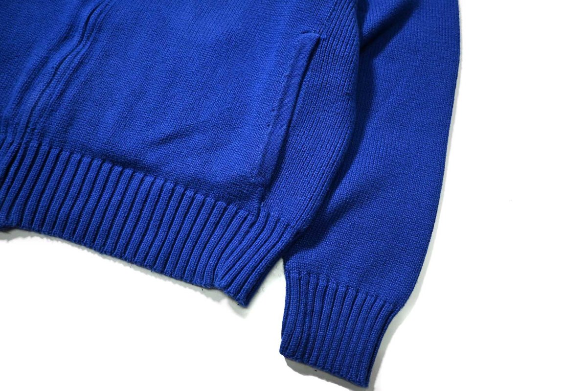 画像3: 90-00s Used Polo Ralph Lauren Full Zip Cotton Knit Sweater Blue (3)