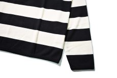 画像3: A.R.P. Level2 Heat Knit All Cotton High Gauge Wide Stripe Crew Neck Shirt Black/Natural (3)