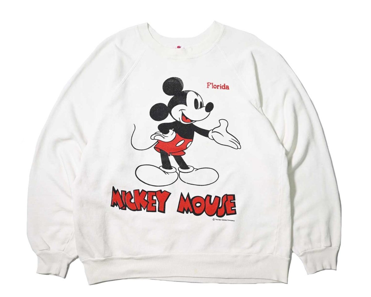 画像1: 80-90s Used Disney Raglan Sleeve Sweat Shirt 両面プリント (1)