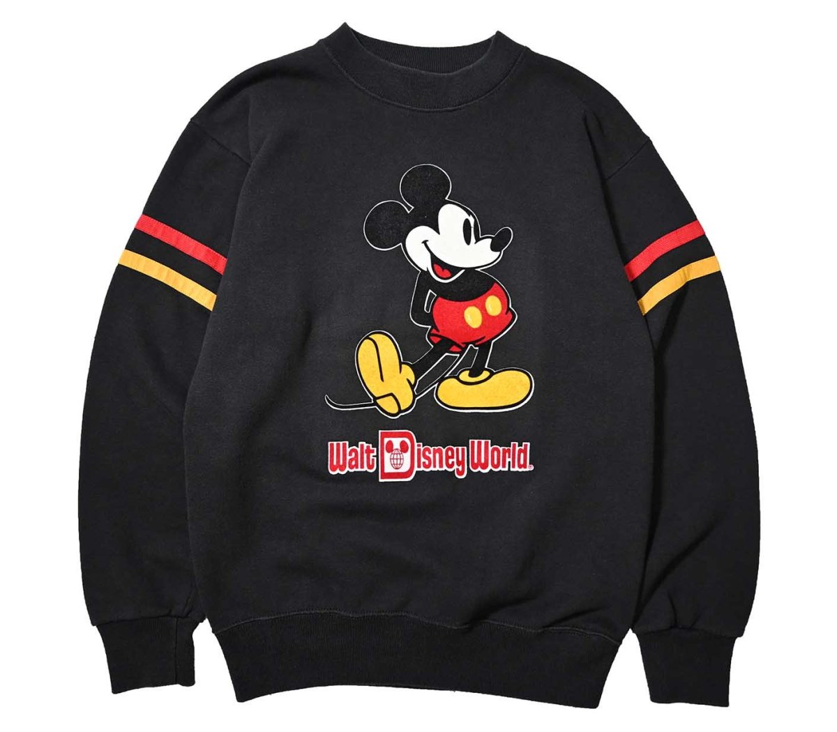 画像1: 80s Used Disney Felt Print Sweat Shirt made in USA (1)
