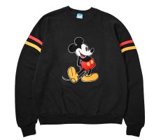 画像1: 80s Used Disney Raglan Sleeve Felt Print Sweat Shirt made in USA (1)