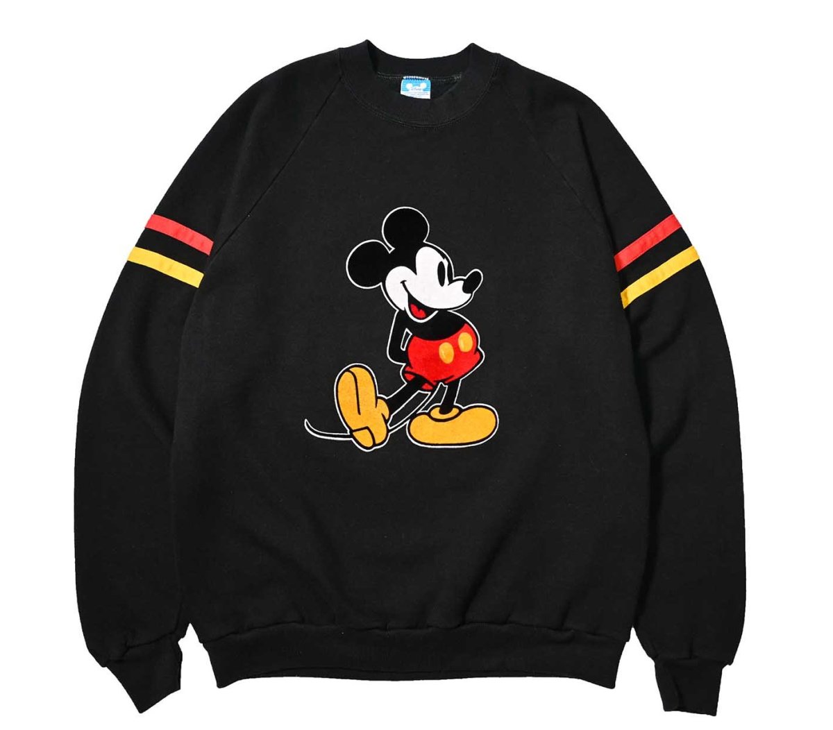 画像1: 80s Used Disney Raglan Sleeve Felt Print Sweat Shirt made in USA (1)