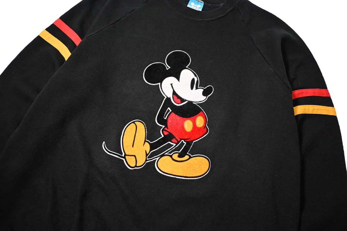 画像2: 80s Used Disney Raglan Sleeve Felt Print Sweat Shirt made in USA (2)