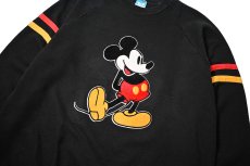 画像2: 80s Used Disney Raglan Sleeve Felt Print Sweat Shirt made in USA (2)