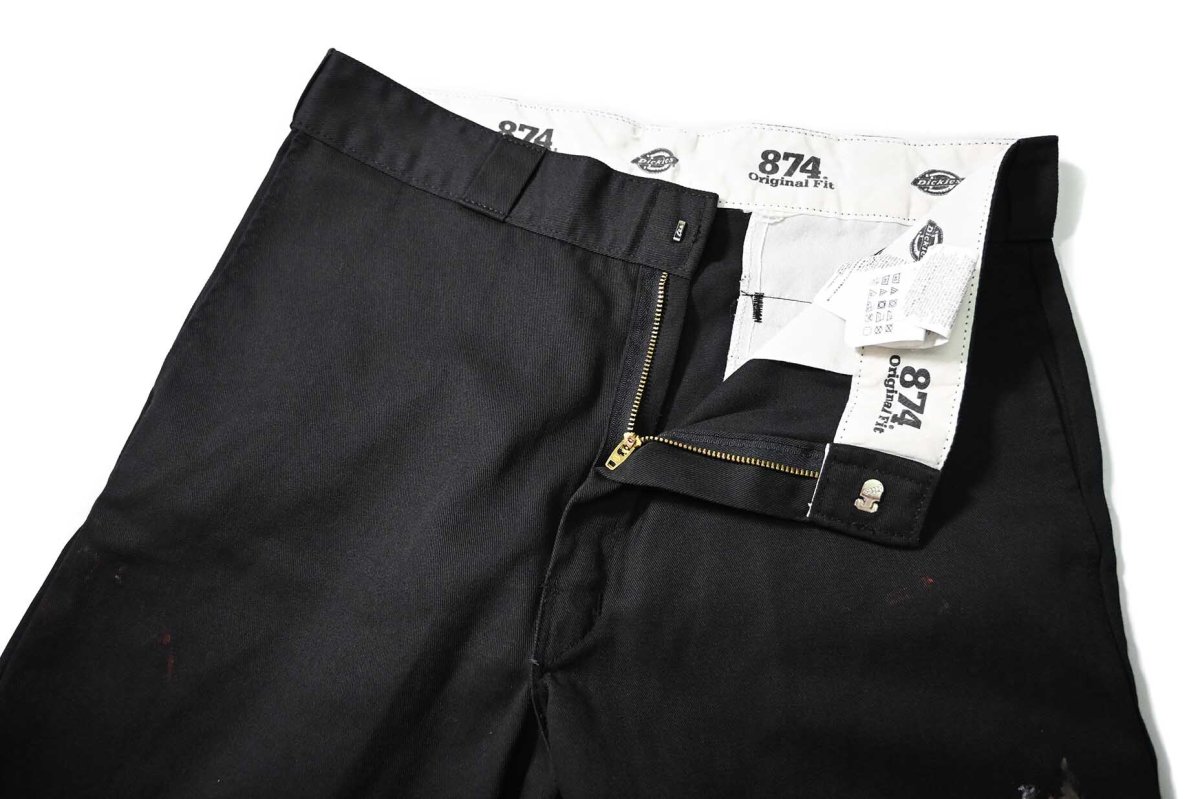 画像5: Used Dickies 874 Painted Work Pants Black (5)