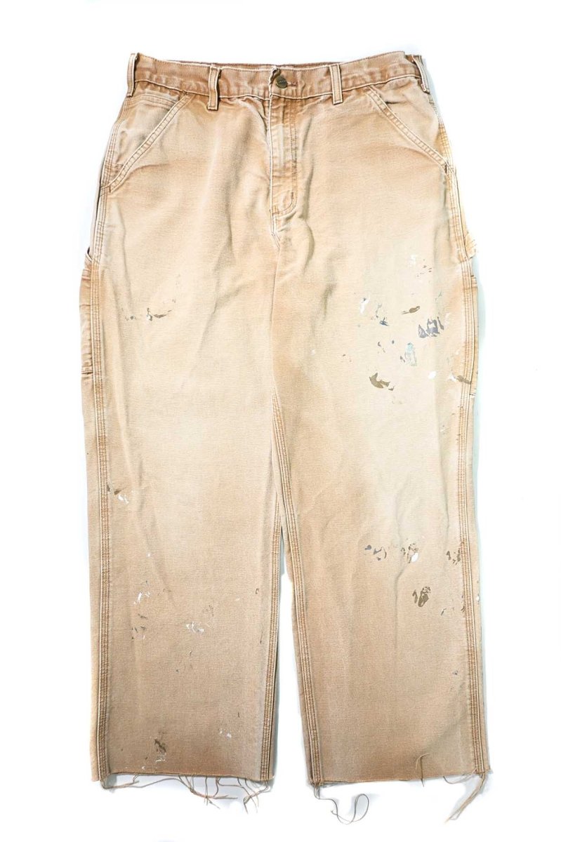 画像1: 17' Used Carhartt Duck Carpenter Pants Brown カーハート (1)