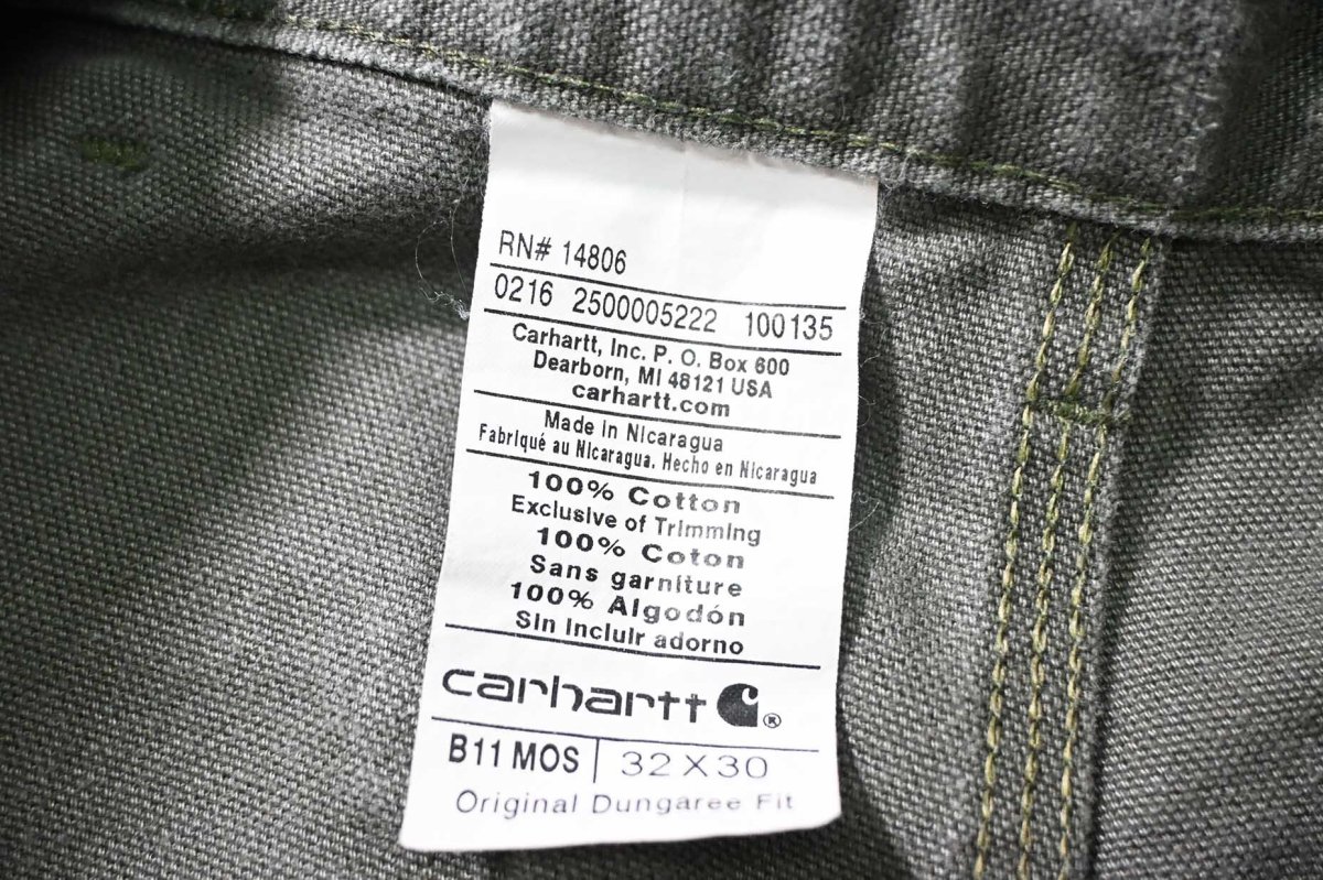 画像7: 16' Used Carhartt Duck Carpenter Pants Moss カーハート (7)