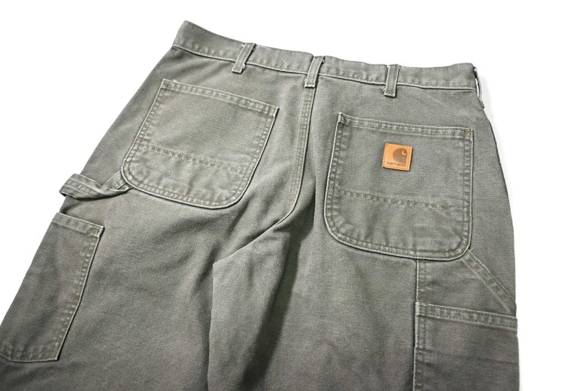画像5: 16' Used Carhartt Duck Carpenter Pants Moss カーハート (5)