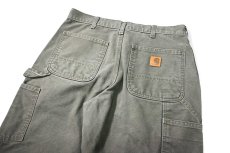 画像5: 16' Used Carhartt Duck Carpenter Pants Moss カーハート (5)